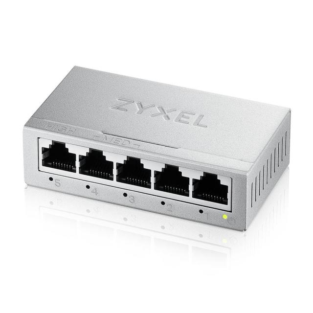 Комутатор ZyXEL GS-105B v5, 5-port 10/100/1000Mbps Gigabit Ethernet switch, метален корпус