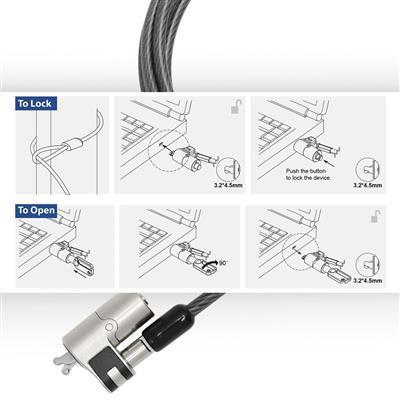 Заключващо устройство за лаптоп EWENT ACT LOCK AC9040, 2.0 m