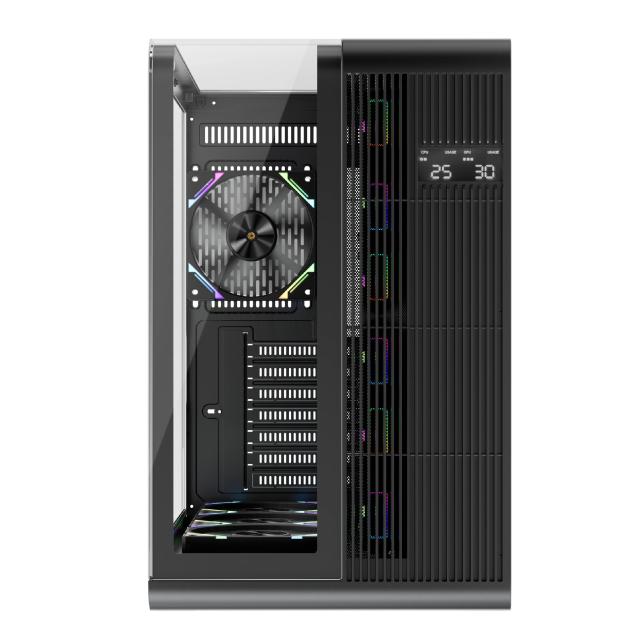 Кутия 1stPlayer RT7 Black, Middle Tower, 2 x USB 3.0, 1 x USB Type-C 3.1, LED display, ATX/mATX/Mini-ITX