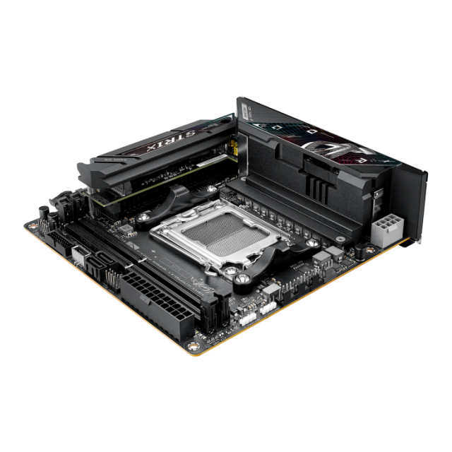 Дънна платка ASUS ROG STRIX B850-I GAMING WIFI, AM5, 2x DDR5, 2x M.2, 2x SATA 6Gb/s, Wi-Fi 7, Bluetooth v5.4, HDMI, Mini-ITX