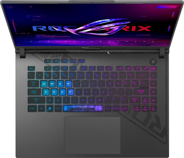 Лаптоп Asus ROG Strix G16 G614JU-N3512,  Intel Core i5-13450HX 10C (2.4/4.6 GHz, 20MB Cache), 16" (40.64 cm) WUXGA IPS 165Hz Anti-Glare Display, NVIDIA GF RTX 4050 6GB, 16GB DDR5, 1TB SSD, 1x Thunderbolt 4, HDMI, Free DOS