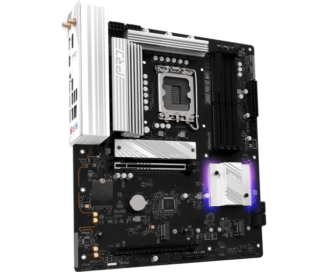 Дънна платка ASRock  B860 PRO RS WIFI, LGA1851, 4x DDR5, 3x M.2, 4x SATA 6Gb/s, Wi-Fi 6E, Bluetooth 5.3, HDMI, DP, ATX