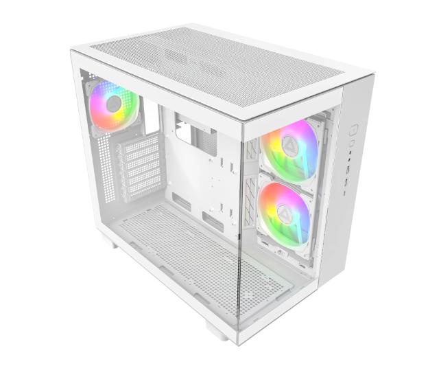 Кутия Montech KING 65 Pro White, Dual Chamber Middle Tower, 2 x USB 3.0, 1 x USB 3.1 Type-C, ATX, mATX, Mini-ITX