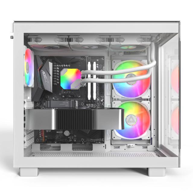 Кутия Montech KING 65 Pro White, Dual Chamber Middle Tower, 2 x USB 3.0, 1 x USB 3.1 Type-C, ATX, mATX, Mini-ITX