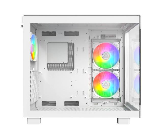 Кутия Montech KING 65 Pro White, Dual Chamber Middle Tower, 2 x USB 3.0, 1 x USB 3.1 Type-C, ATX, mATX, Mini-ITX