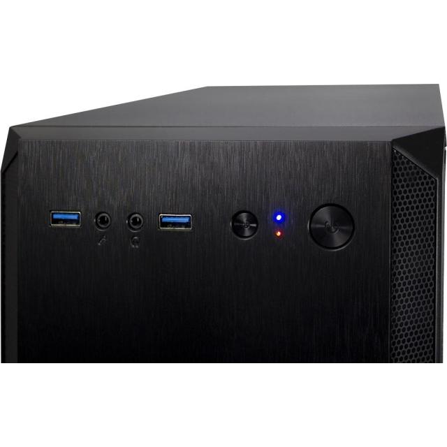 Кутия Inter Tech H-606 Black, Middle Tower, 2x USB 3.0, 1x Audio Microphone, 1x Headphones,  Micro ATX