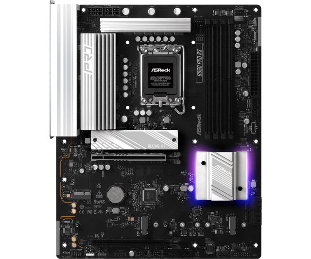 Дънна платка ASRock B860 PRO RS, LGA1851, 4x DDR5, 3x M.2, 4x SATA 6Gb/s, HDMI, DP, ATX