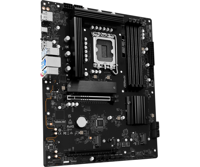 Дънна платка ASRock B860 PRO-A, LGA1851, 4x DDR5, 3x M.2, 4x SATA 6Gb/s, HDMI, DP, ATX