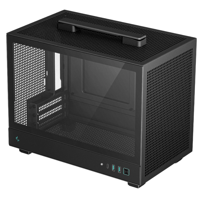 Кутия DeepCool CH160 Black, Mini Tower, 2x USB3.0, 1x Type USB-C Gen 2, 1x Audio, Mini-ITX