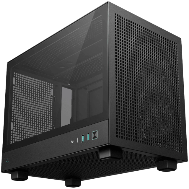 Кутия DeepCool CH160 Black, Mini Tower, 2x USB3.0, 1x Type USB-C Gen 2, 1x Audio, Mini-ITX