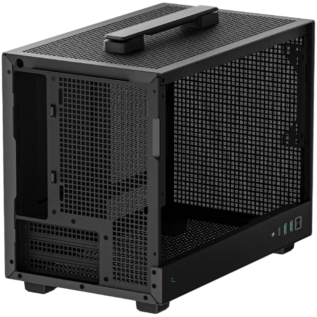 Кутия DeepCool CH160 Black, Mini Tower, 2x USB3.0, 1x Type USB-C Gen 2, 1x Audio, Mini-ITX