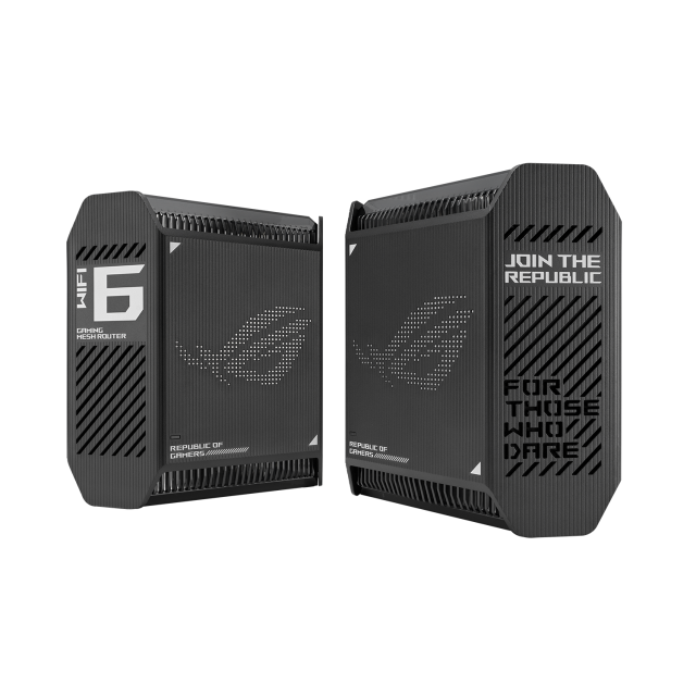 Мрежови комплект Mesh ASUS ROG Rapture BLACK GT6 (B-2-PK) AX10000 WiFi 6, 2.4G / 5GHz (574+4804 Mbps), LAN: 3x10/100/1000Base-T, WAN: 1x10/100/1000/2500Base-T Gigabit, 1 x USB 3.2 Gen 1