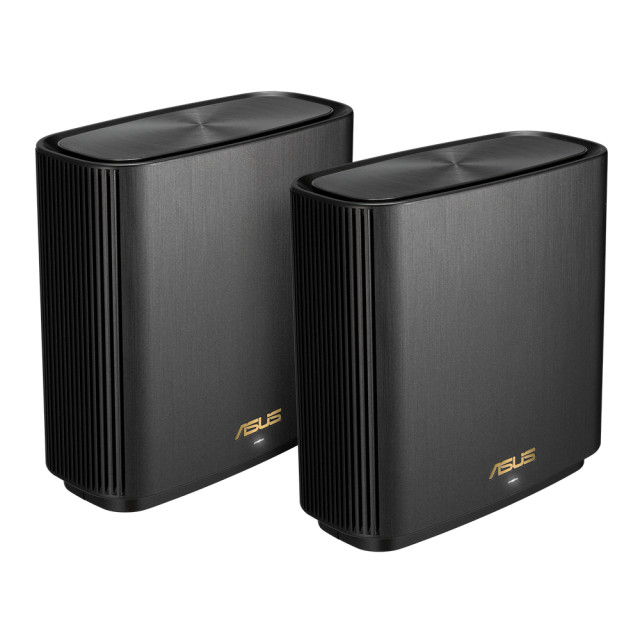 Мрежови комплект Mesh ASUS ZenWiFi XT9 BLACK (2 pack) AX7800 WiFi 6, 2.4G / (5GHz 574+2402+4804Mbps), LAN: 1x10/100/1000Base-T, WAN: 1x10/100/1000Base-T Gigabit, 1 x USB 3.2 Gen 1