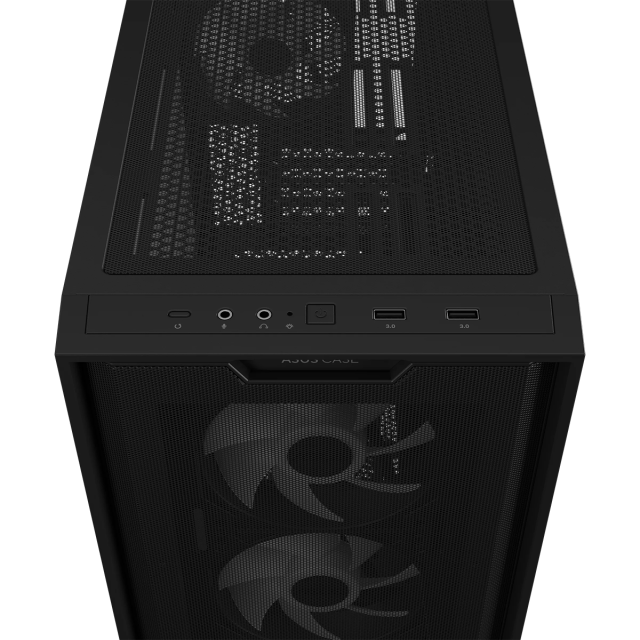 Кутия ASUS A21 PLUS TG Black, 2 x USB 3.2, 1 x Headphone, 1 x Microphone, Micro-ATX, Mini-ITX