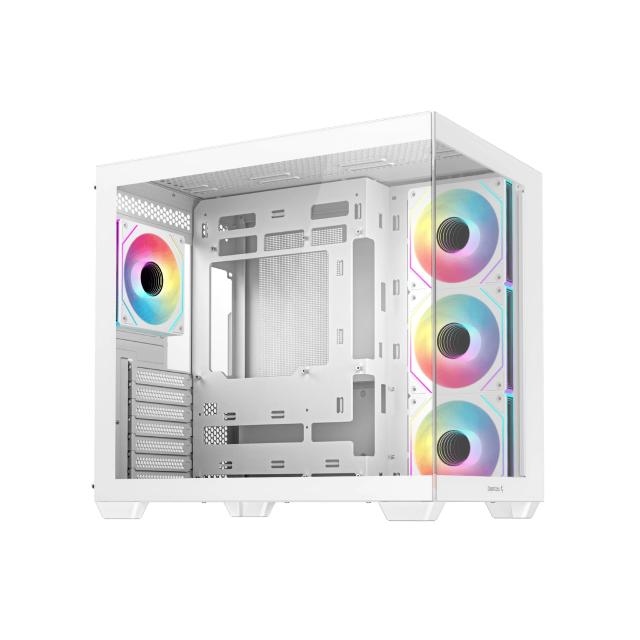 Кутия DeepCool CG530 4F White, Middle Tower, 2x USB3.0, 1x USB 3.2 Gen 2 Type-C, 1x HD Audio, Mini-ITX/Micro-ATX/ATX