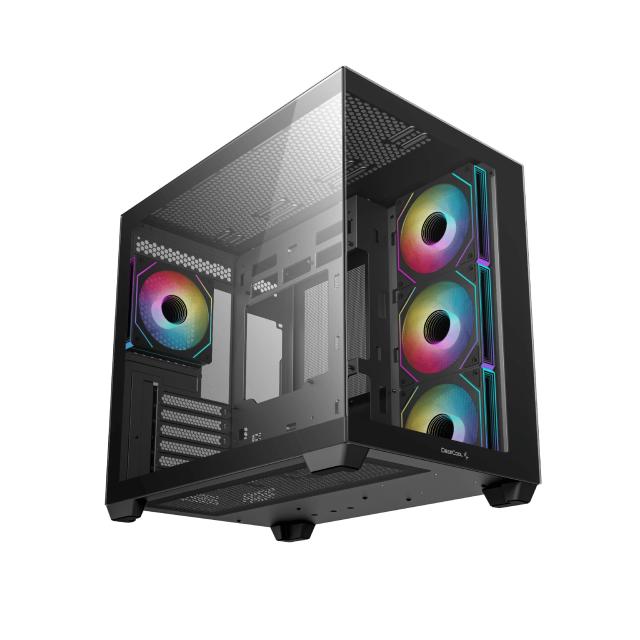 Кутия DeepCool CG530 4F Black, Middle Tower, 2x USB3.0, 1x USB 3.2 Gen 2 Type-C, 1x HD Audio, Mini-ITX/Micro-ATX/ATX