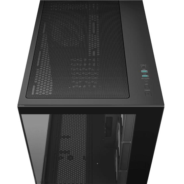 Кутия DeepCool CG530 4F Black, Middle Tower, 2x USB3.0, 1x USB 3.2 Gen 2 Type-C, 1x HD Audio, Mini-ITX/Micro-ATX/ATX