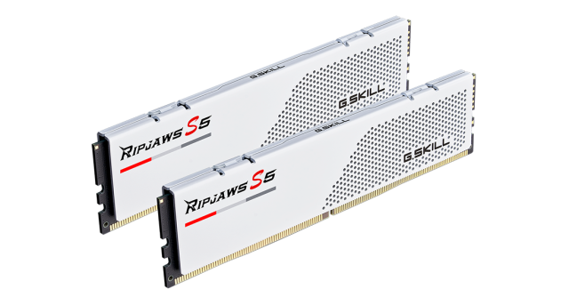 Памет G.SKILL Ripjaws S5 White 64GB 2x32GB) DDR5 6000MHz, CL30, 1.4 V - Intel XMP