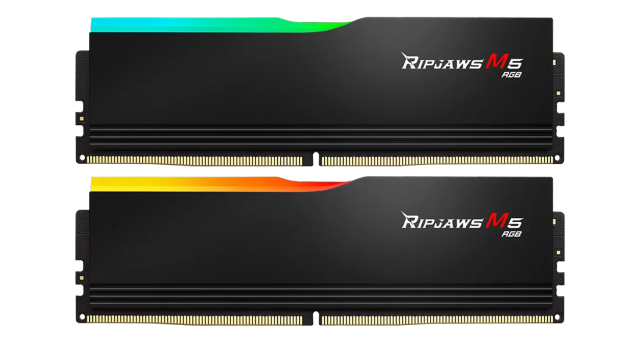 Памет G.SKILL Ripjaws M5 RGB Black 64GB (2x32GB) DDR5 6000MHz, CL32, 1.4 V - Intel XMP