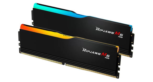 Памет G.SKILL Ripjaws M5 RGB Black 64GB (2x32GB) DDR5 6000MHz, CL32, 1.4 V - Intel XMP