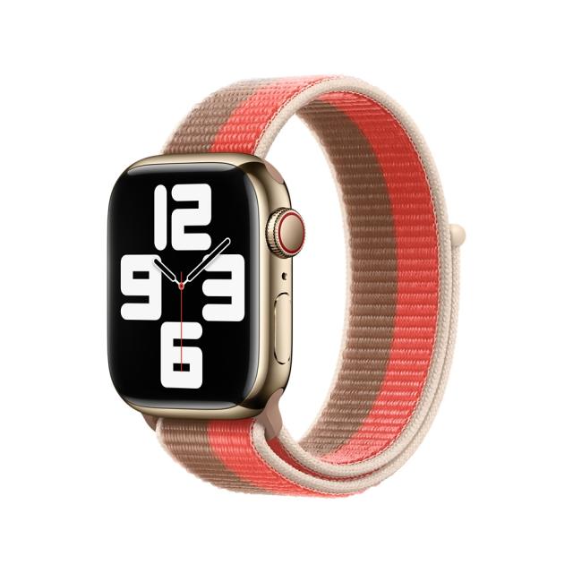 Каишка за часовник Apple Watch 41mm Pink Pomelo/Tan Sport Loop - Regular