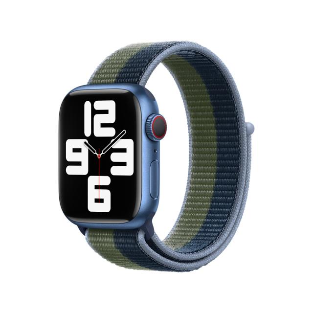 Каишка за часовник Apple Watch 41mm Abyss Blue/Moss Green Sport Loop - Regular