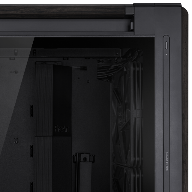 Кутия ASUS ProArt PA602 Wood Edition, Mid Tower, 2x USB 3.2, 1 x USB Type-C, 2 x USB 2.0, EATX, ATX Micro-ATX Mini-ITX