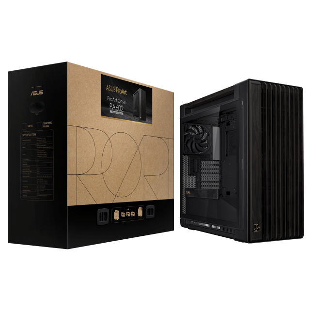 Кутия ASUS ProArt PA602 Wood Edition, Mid Tower, 2x USB 3.2, 1 x USB Type-C, 2 x USB 2.0, EATX, ATX Micro-ATX Mini-ITX