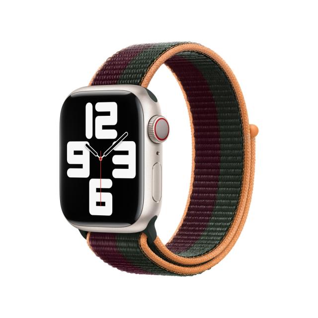 Каишка за часовник Apple Watch 41mm Dark Cherry/Forest Green Sport Loop - Regular