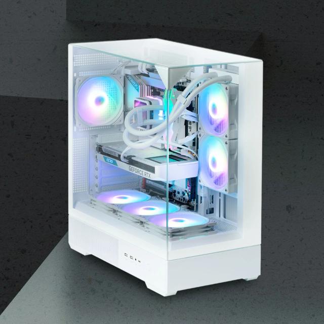 Кутия Zalman P40 Prism White, Middle Tower, Tempered Glass, 1 x USB 3.1 Type-C, 1 x USB 3.0, 1 x HD Audio, ATX / mATX / Mini-ITX