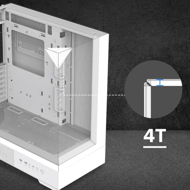 Кутия Zalman P40 Prism White, Middle Tower, Tempered Glass, 1 x USB 3.1 Type-C, 1 x USB 3.0, 1 x HD Audio, ATX / mATX / Mini-ITX