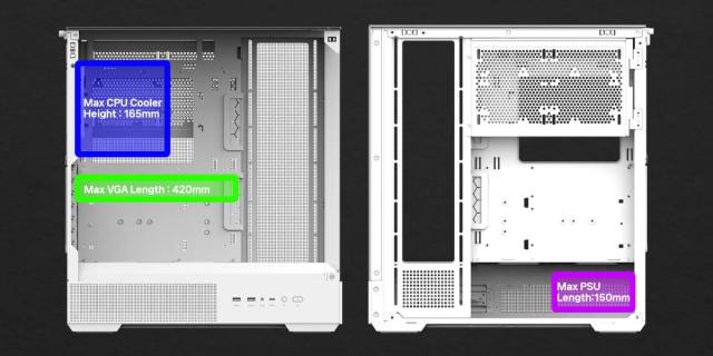 Кутия Zalman P40 Prism White, Middle Tower, Tempered Glass, 1 x USB 3.1 Type-C, 1 x USB 3.0, 1 x HD Audio, ATX / mATX / Mini-ITX