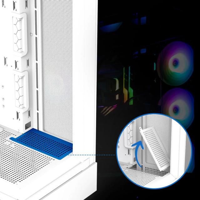 Кутия Zalman P40 Prism White, Middle Tower, Tempered Glass, 1 x USB 3.1 Type-C, 1 x USB 3.0, 1 x HD Audio, ATX / mATX / Mini-ITX