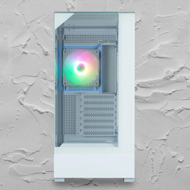 Кутия Zalman P40 Prism White, Middle Tower, Tempered Glass, 1 x USB 3.1 Type-C, 1 x USB 3.0, 1 x HD Audio, ATX / mATX / Mini-ITX