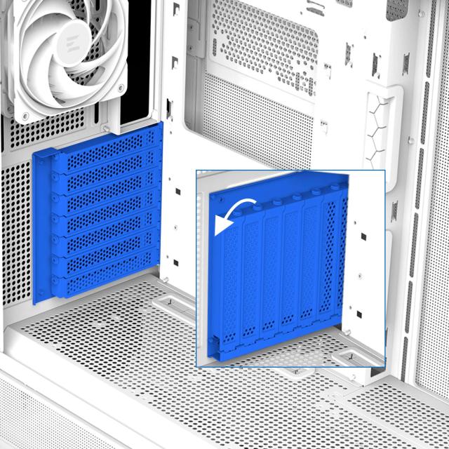Кутия Zalman P40 Prism White, Middle Tower, Tempered Glass, 1 x USB 3.1 Type-C, 1 x USB 3.0, 1 x HD Audio, ATX / mATX / Mini-ITX