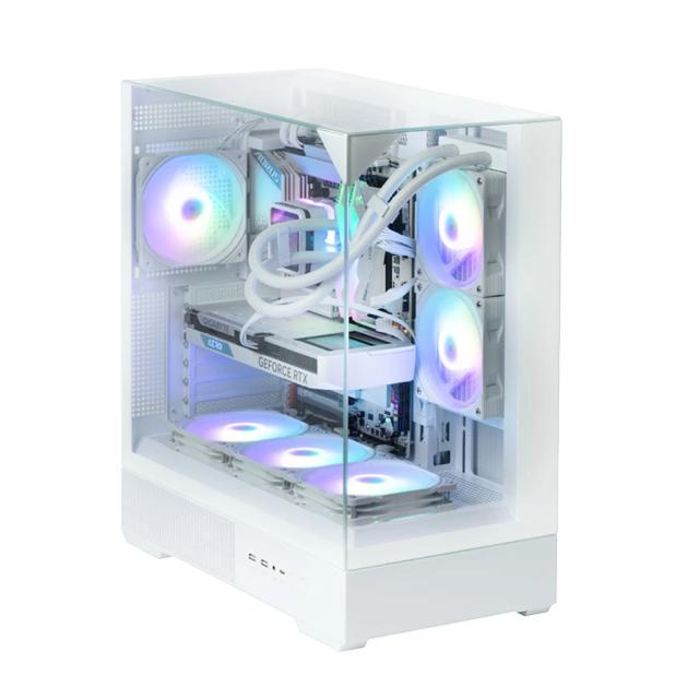 Кутия Zalman P40 Prism White, Middle Tower, Tempered Glass, 1 x USB 3.1 Type-C, 1 x USB 3.0, 1 x HD Audio, ATX / mATX / Mini-ITX