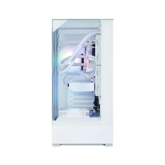 Кутия Zalman P40 Prism White, Middle Tower, Tempered Glass, 1 x USB 3.1 Type-C, 1 x USB 3.0, 1 x HD Audio, ATX / mATX / Mini-ITX