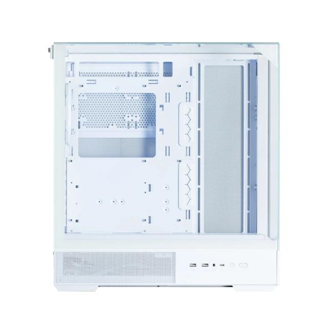 Кутия Zalman P40 Prism White, Middle Tower, Tempered Glass, 1 x USB 3.1 Type-C, 1 x USB 3.0, 1 x HD Audio, ATX / mATX / Mini-ITX