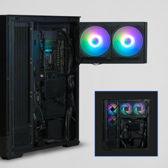 Кутия Zalman P40 Prism Black, Middle Tower, Tempered Glass, 1 x USB 3.1 Type-C, 1 x USB 3.0, 1 x HD Audio, ATX / mATX / Mini-ITX
