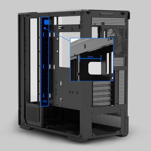 Кутия Zalman P40 Prism Black, Middle Tower, Tempered Glass, 1 x USB 3.1 Type-C, 1 x USB 3.0, 1 x HD Audio, ATX / mATX / Mini-ITX