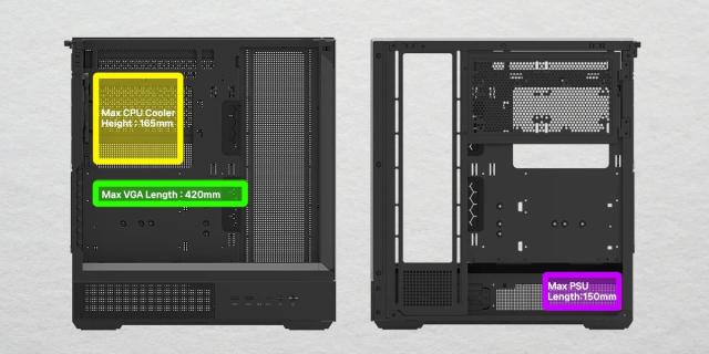 Кутия Zalman P40 Prism Black, Middle Tower, Tempered Glass, 1 x USB 3.1 Type-C, 1 x USB 3.0, 1 x HD Audio, ATX / mATX / Mini-ITX