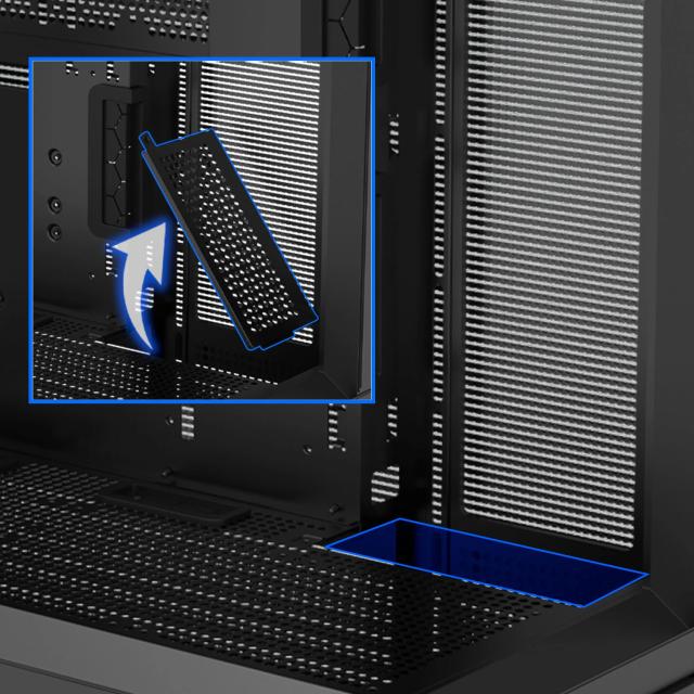 Кутия Zalman P40 Prism Black, Middle Tower, Tempered Glass, 1 x USB 3.1 Type-C, 1 x USB 3.0, 1 x HD Audio, ATX / mATX / Mini-ITX