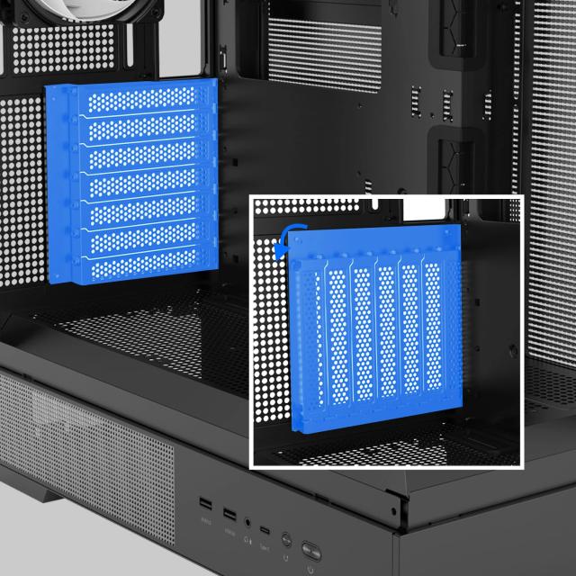 Кутия Zalman P40 Prism Black, Middle Tower, Tempered Glass, 1 x USB 3.1 Type-C, 1 x USB 3.0, 1 x HD Audio, ATX / mATX / Mini-ITX