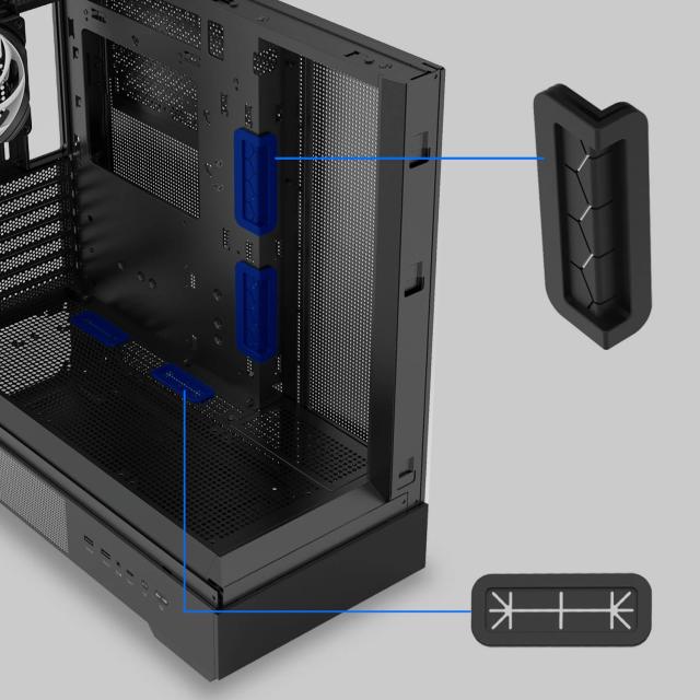 Кутия Zalman P40 Prism Black, Middle Tower, Tempered Glass, 1 x USB 3.1 Type-C, 1 x USB 3.0, 1 x HD Audio, ATX / mATX / Mini-ITX