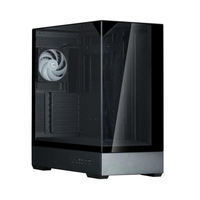 Кутия Zalman P40 Prism Black, Middle Tower, Tempered Glass, 1 x USB 3.1 Type-C, 1 x USB 3.0, 1 x HD Audio, ATX / mATX / Mini-ITX