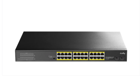 Суич Cudy GS1028PS2, 24 x GbE with 802.3at/af PoE, 2 x Uplink SFP, за 19" rack