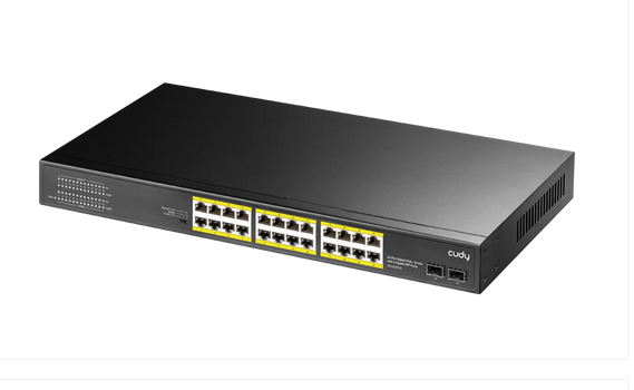 Суич Cudy GS1028PS2, 24 x GbE with 802.3at/af PoE, 2 x Uplink SFP, за 19" rack