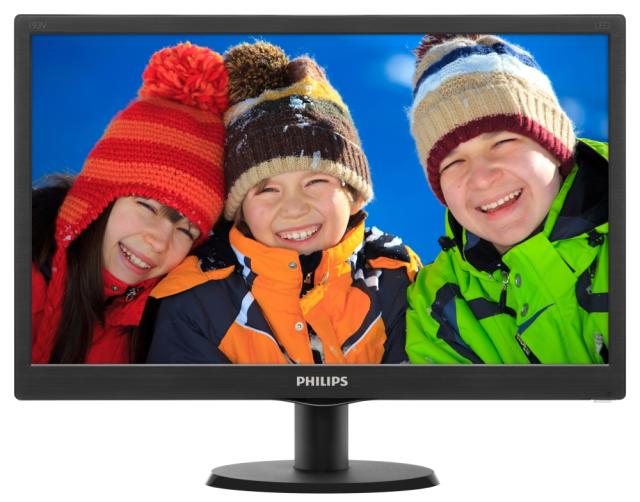 Монитор Philips 193V5LSB2, 18.5" Wide TN LED, 5 ms, 10M:1 DCR, 200 cd/m2, 1366x768 HD, Black