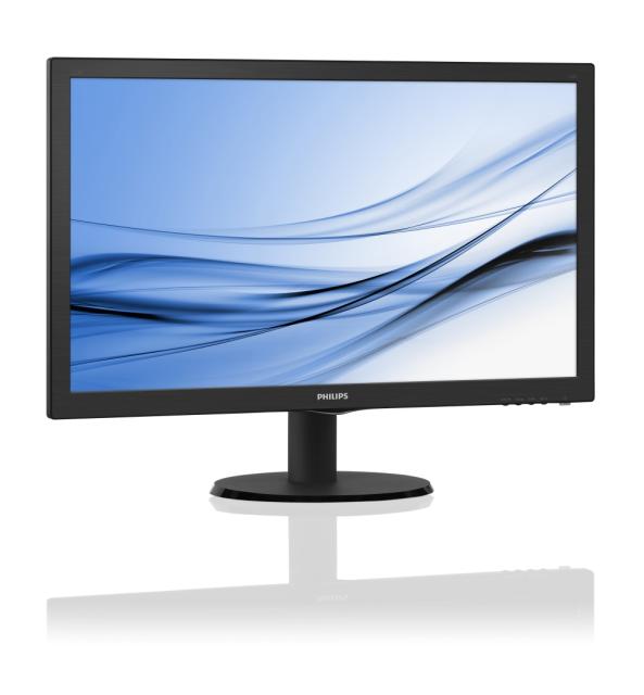 Монитор Philips 223V5LSB/00, 21.5" Wide, TN, LED, 5ms, 1000:1, 10M:1 DCR, 250 cd/m2, 1920x1080@60Hz, Tilt, D-Sub, DVI, Black