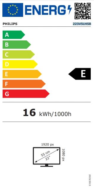 Монитор Philips 223V5LHSB, 21.5" Wide TN LED, 5 ms, 10M:1 DCR, 250cd/m2, 1920x1080 FullHD, HDMI, Black